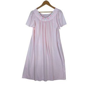 Vintage Nightgown/Robe Set Women’s Size Medium Shadowline Pink Nylon Rose Trim